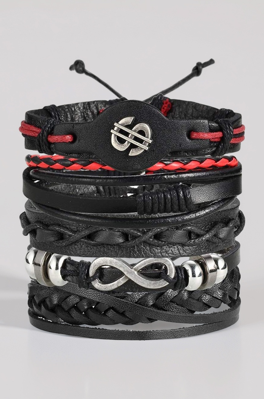 Shining Diva Fashion Genuine Leather Bracelet Wraps Casual Skin Friendly Bracelets for Men Boys