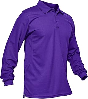 Men's Polo Shirts 3 Button Quick Dry Performance Long Sleeve Tactical Shirts Pique Jersey Golf Shirt