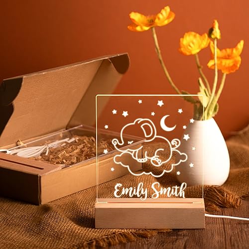 Miniatura 6 de With Love From Julie Luz nocturna personalizada para niños, niñas, niños, regalos personalizados para bebé, guardería, lámpara de decoración de