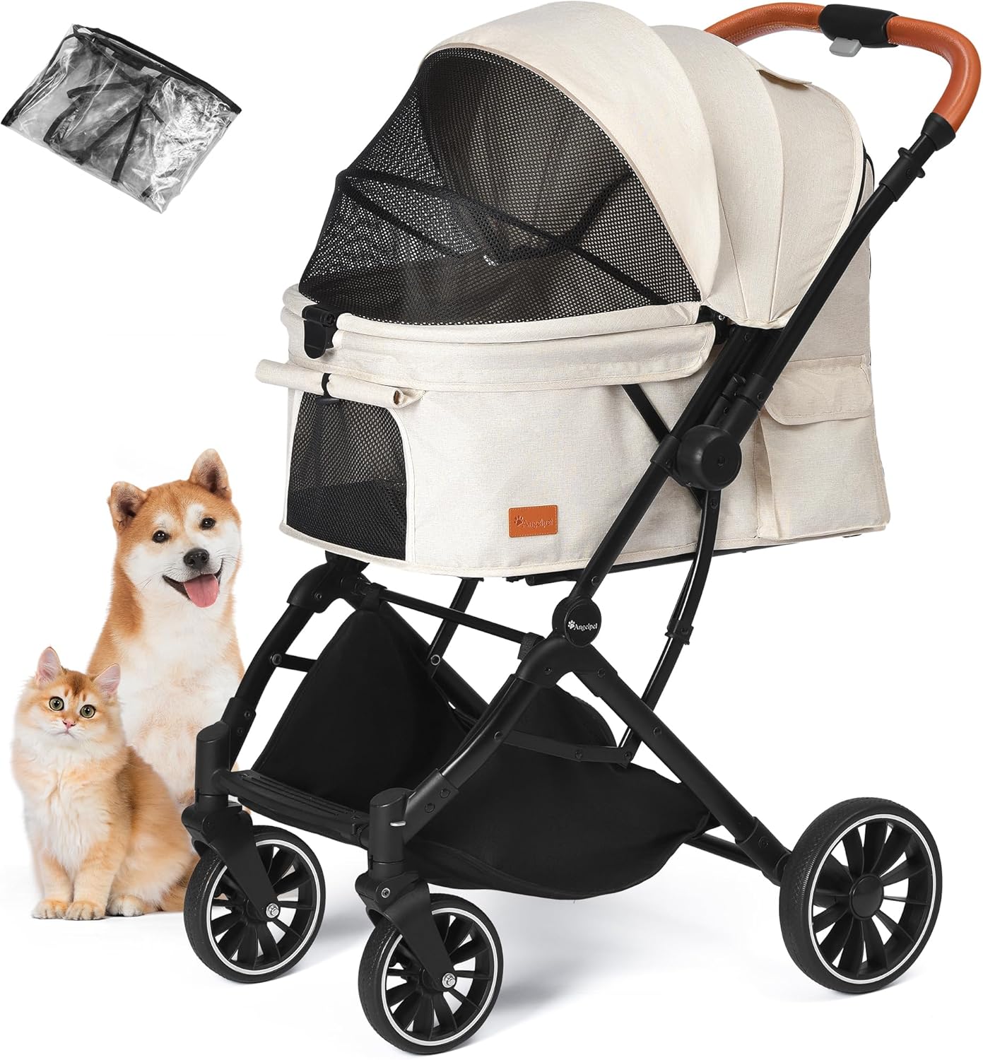 Angelpet ペットカート 一体型コンパクト折りたたみ 対面両用式