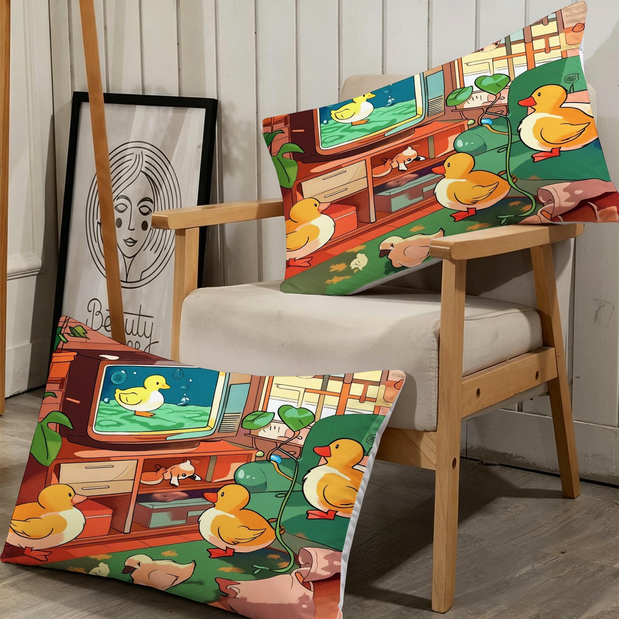 Copripiumino Matrimoniale Anatra Gialla 260x240, ZW342 | Traspiranti Durevoli Microfibra, per Tutta la Famiglia, Matrimoniale, per Tutte le Stagioni, con 2 Federe 50x80 cm