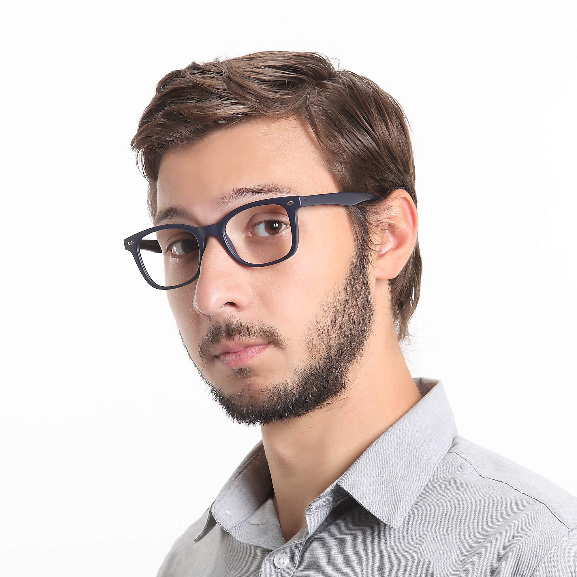 LifeArt Blaue Licht Blockieren Brille, Anti-Augen-Müdigkeit, Computer Lesebrillen, Gaming Brille, TV Brille für Frauen Männer, Anti UV, Anti Glare (Marineblau, 2.50 Vergrößerung）