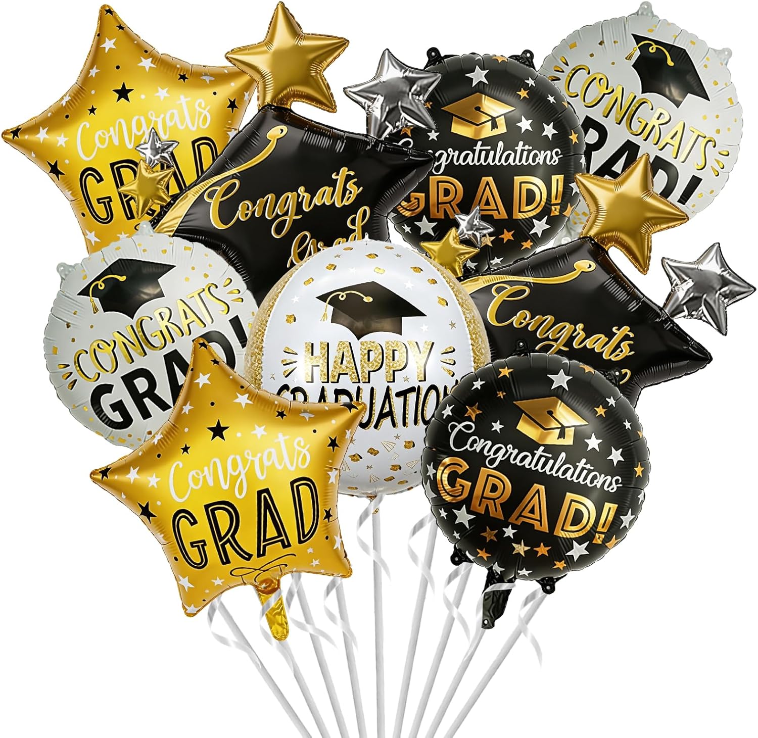 Congrats Grad Graduation Balloons Class of 2026 Congrats Grad Foil Balloons for Graduation Party Decorations