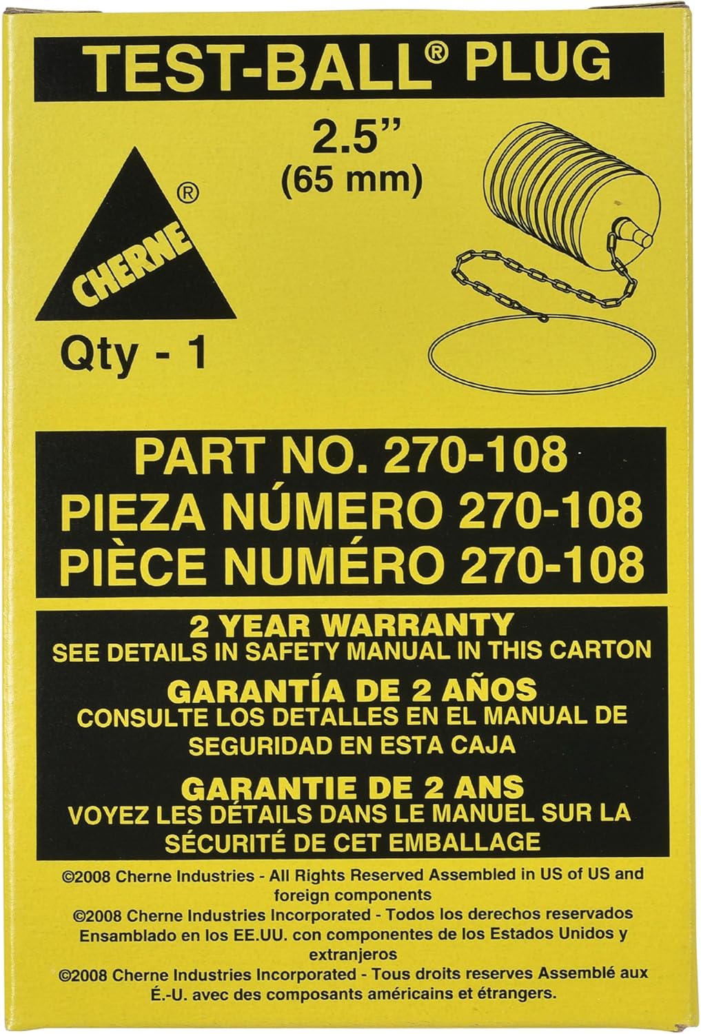 Cherne 2-1/2 in. Test-Ball Plug