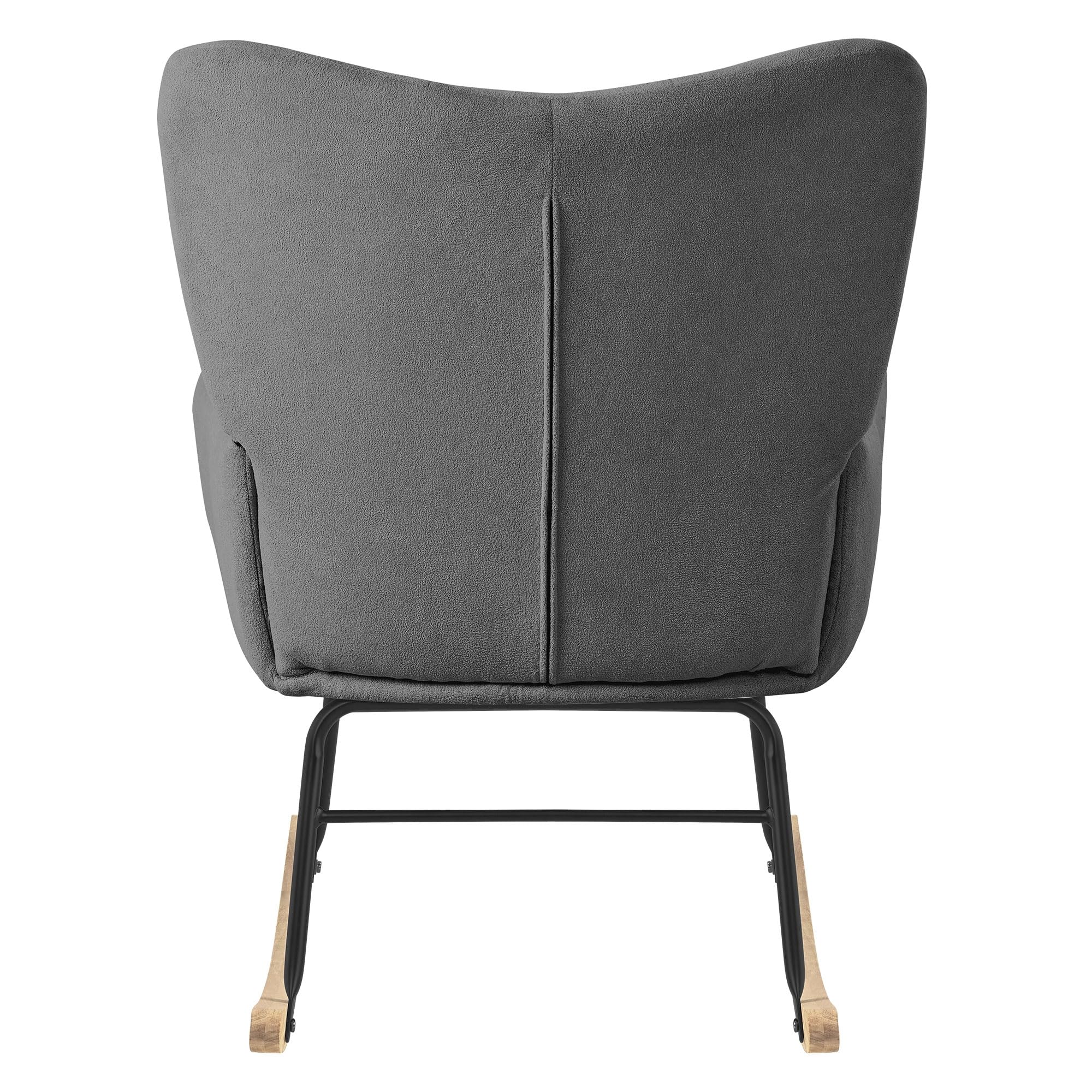 ML-Design fotel bujany ciemnoszary z pokryciem frotte tapicerowany z drewnianymi prowadnicami lezanka z podlokietnikami do salonu sypialni i balkonu rozkladany fotel