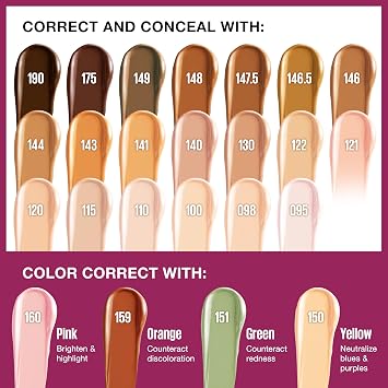 Maybelline - ممحاة فورية لإعادة العمر، علاج الهالات السوداء، 130 ميد