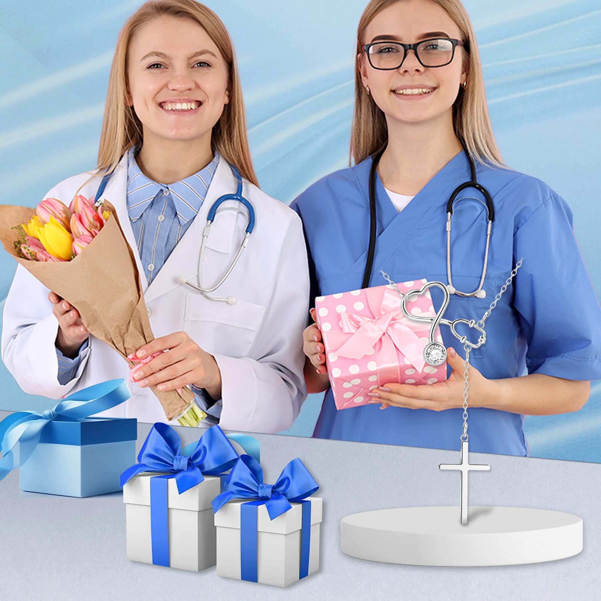 SmileBelle Nurse Graduation Gift for Women, Nurse Week Necklace Appreciation Practitioner Gifts for Nurses Female, Preceptor Gifts Nursing School Medical Assistant Jewelry for New Nurses Accessories