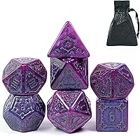 Vista 11 de Cusdie - Juego de 7 dados DND gigantes de 25 mm con bolsa de dados de ojo de dragón, juego de dados poliédricos, dados D&D para Pathfinder RPG