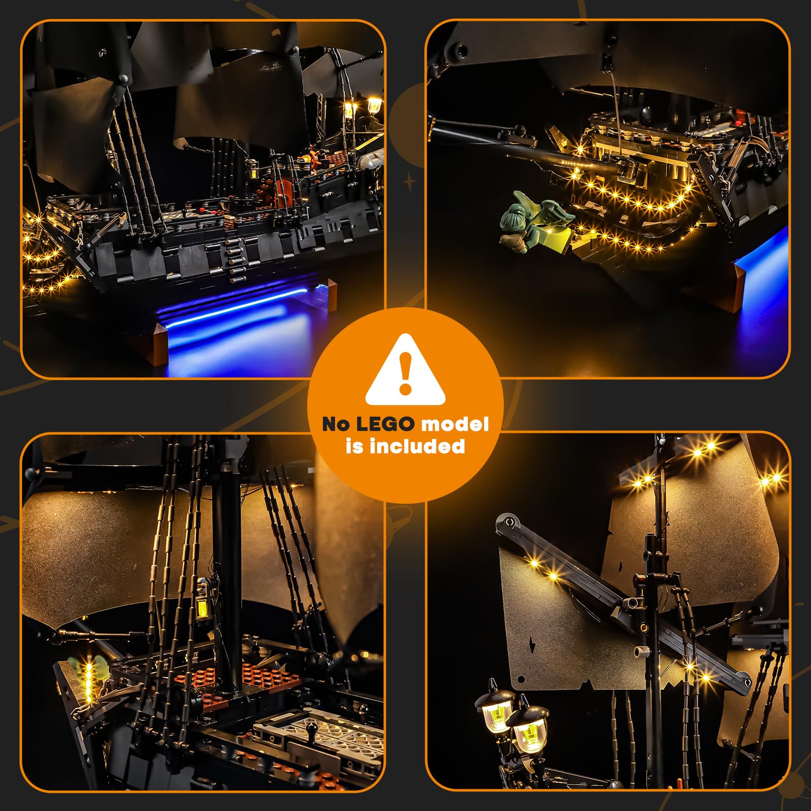 LIGHTAILING Set di Luci per Lego-10365 Nave pirata del Capitano-Jack-Sparrow Modello - Installazione facile, cablaggio nascosto, arredo casa e pronto da regalare (modello non incluso)