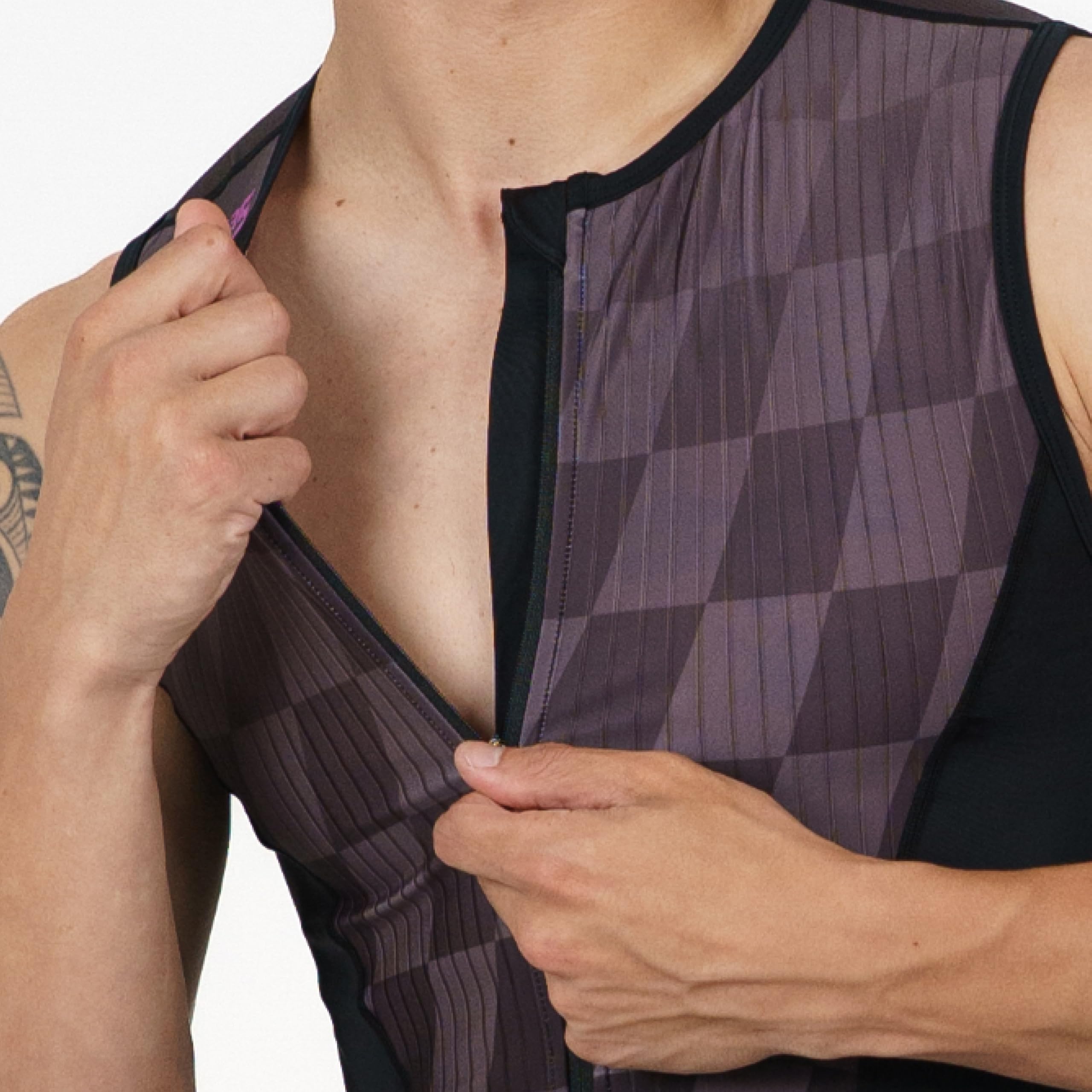 SLS3 Costumes de triathlon Elite sans manches pour homme – Triathlon Triathlon – Chamois italien, poches intérieures et arrière
