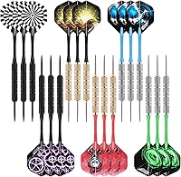 CyeeLife Professional Steel Tip Darts Set - 18pcs Metal Tip Darts with Flights & Shafts for Beginners & Pros