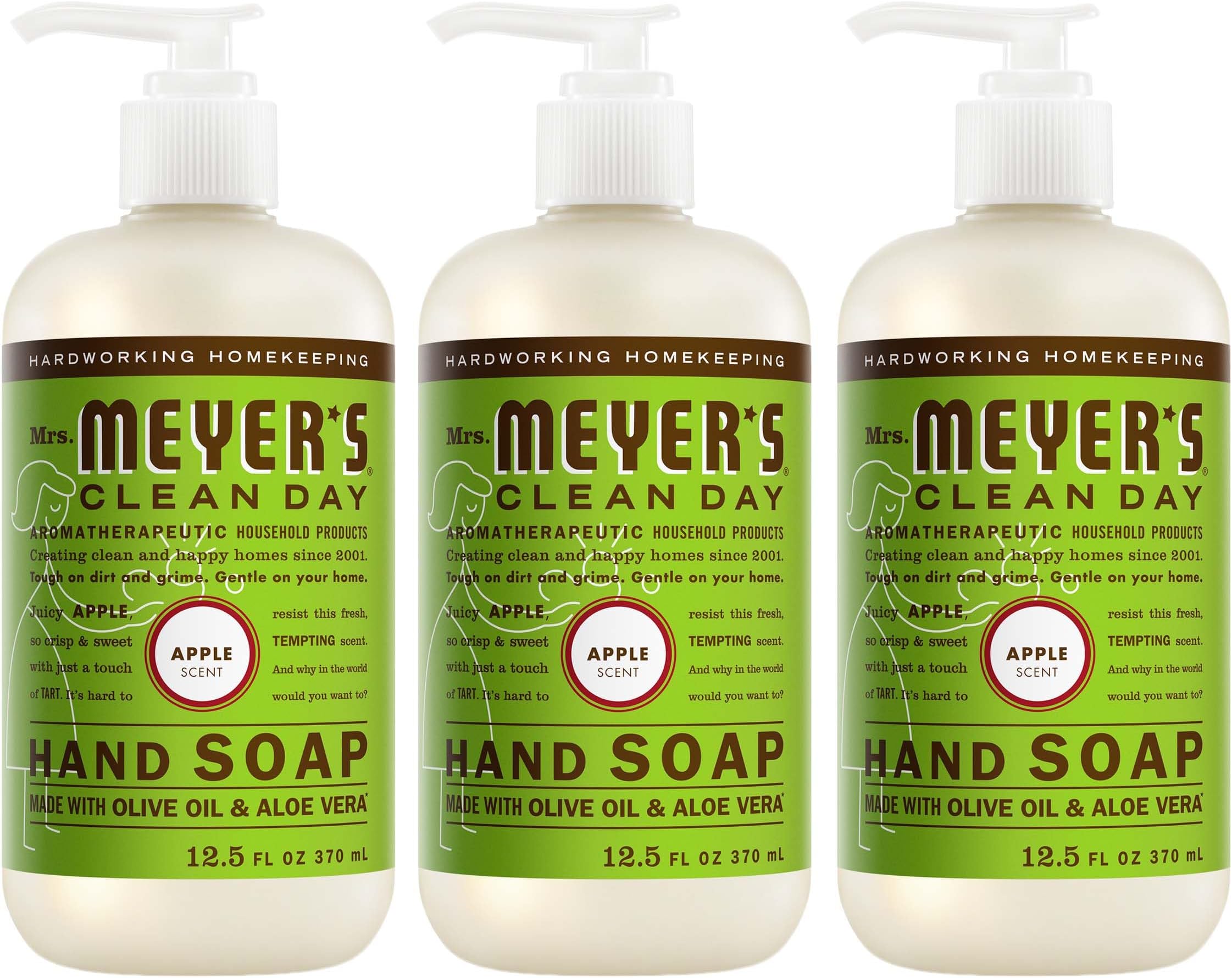 Mrs. MEYER'S Clean Day Hand Soap, Apple, 12.5 fl oz, 3 ct