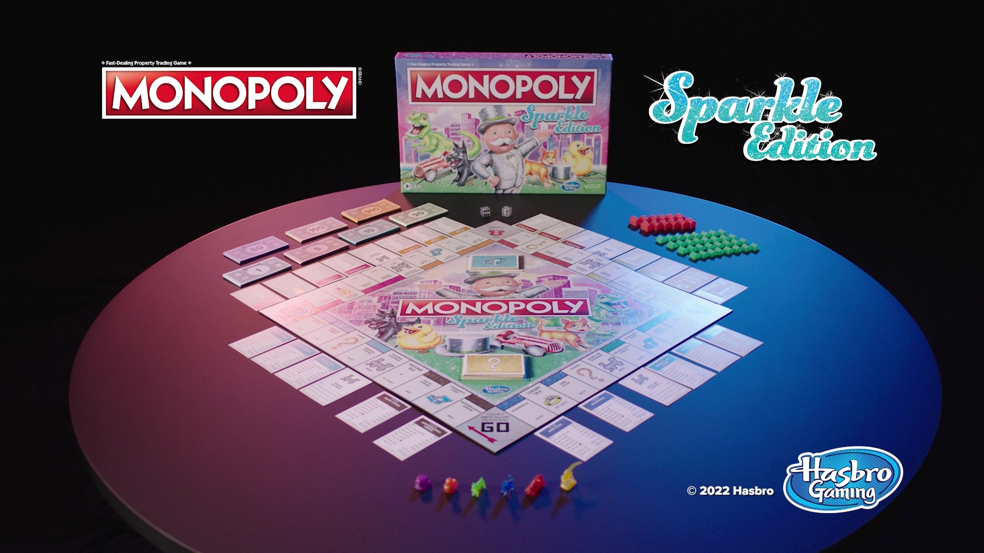 Monopoly Sparkle Edition Board Game, Family Games, with Glittery