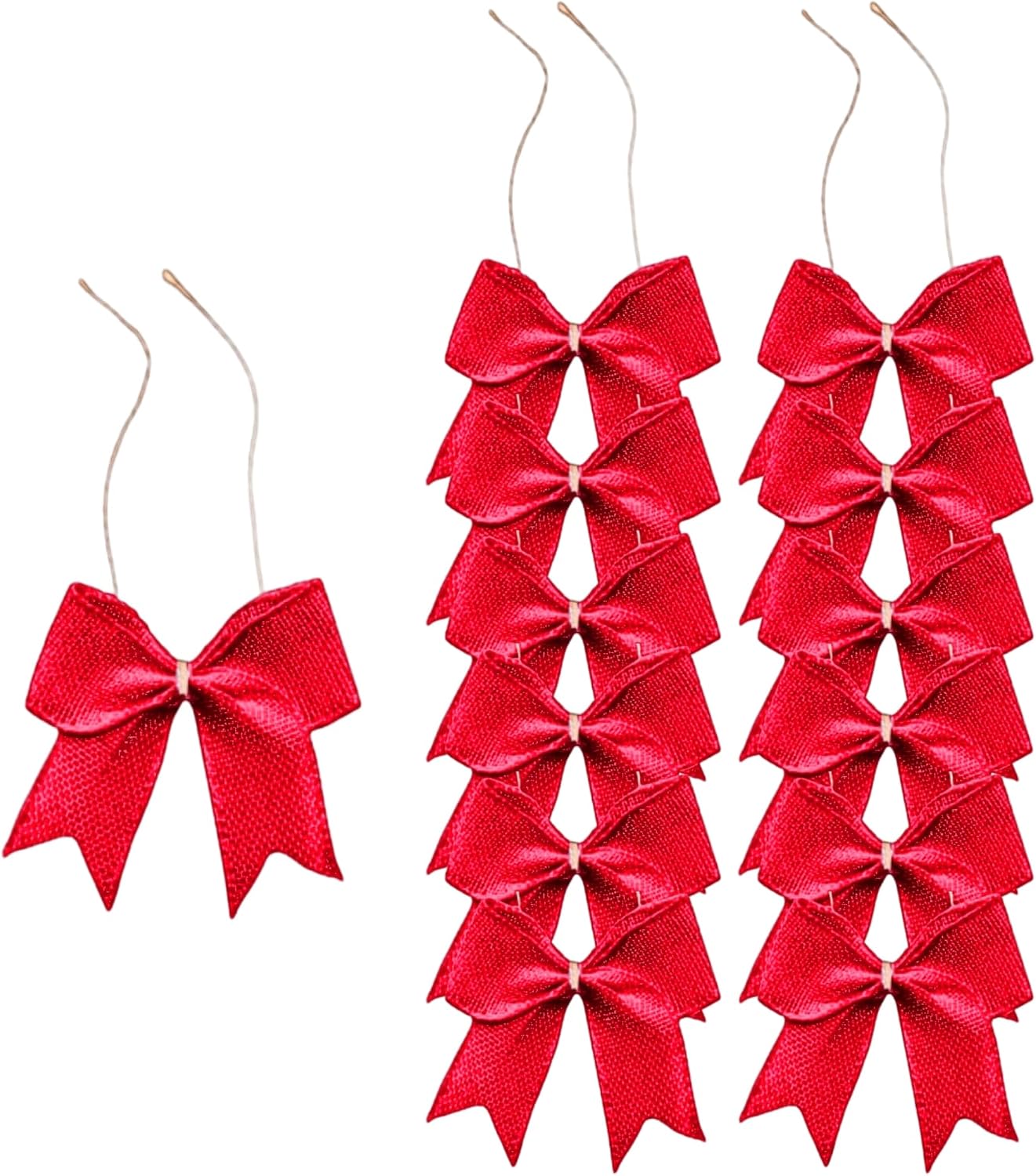 Meseey 12 Pcs 4 Inch Hot Pink Burlap Jute Ribbon Bows Pre-Tied Farmhouse Rustic Bows for Wedding, Birthday, Baby Shower, Wreath, Gift Wrapping & Home Decor image 2