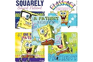 SmileMakers Spongebob Squarepants Patient Stickers: Perfect for Cheerful Distractions During Procedures
