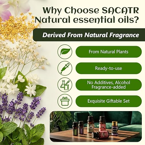 Miniatura 3 de SACATR Juego de aceites esenciales - Perfecto para masaje, difusor, humidificador, fabricación de velas y jabón de bricolaje (36x5 ML)