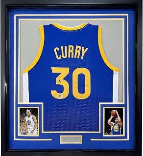 Framed Facsimile Autographed Stephen Curry Blue Reprint