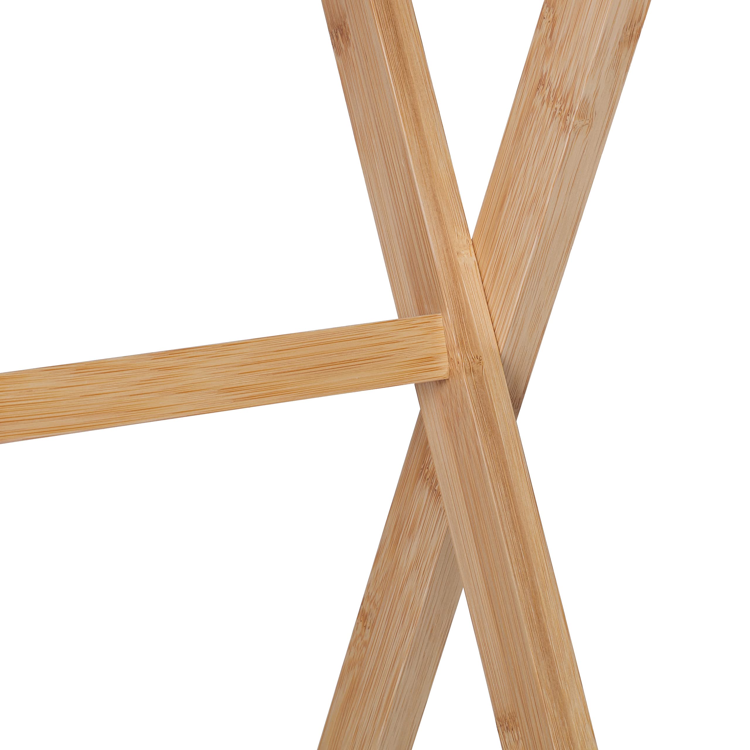 Relaxdays Table Pliante, Bambou, HxLxP : 63 x 47,5 x 37 cm, Peu encombrante, Solide, guéridon de Balcon, Blanc-Nature