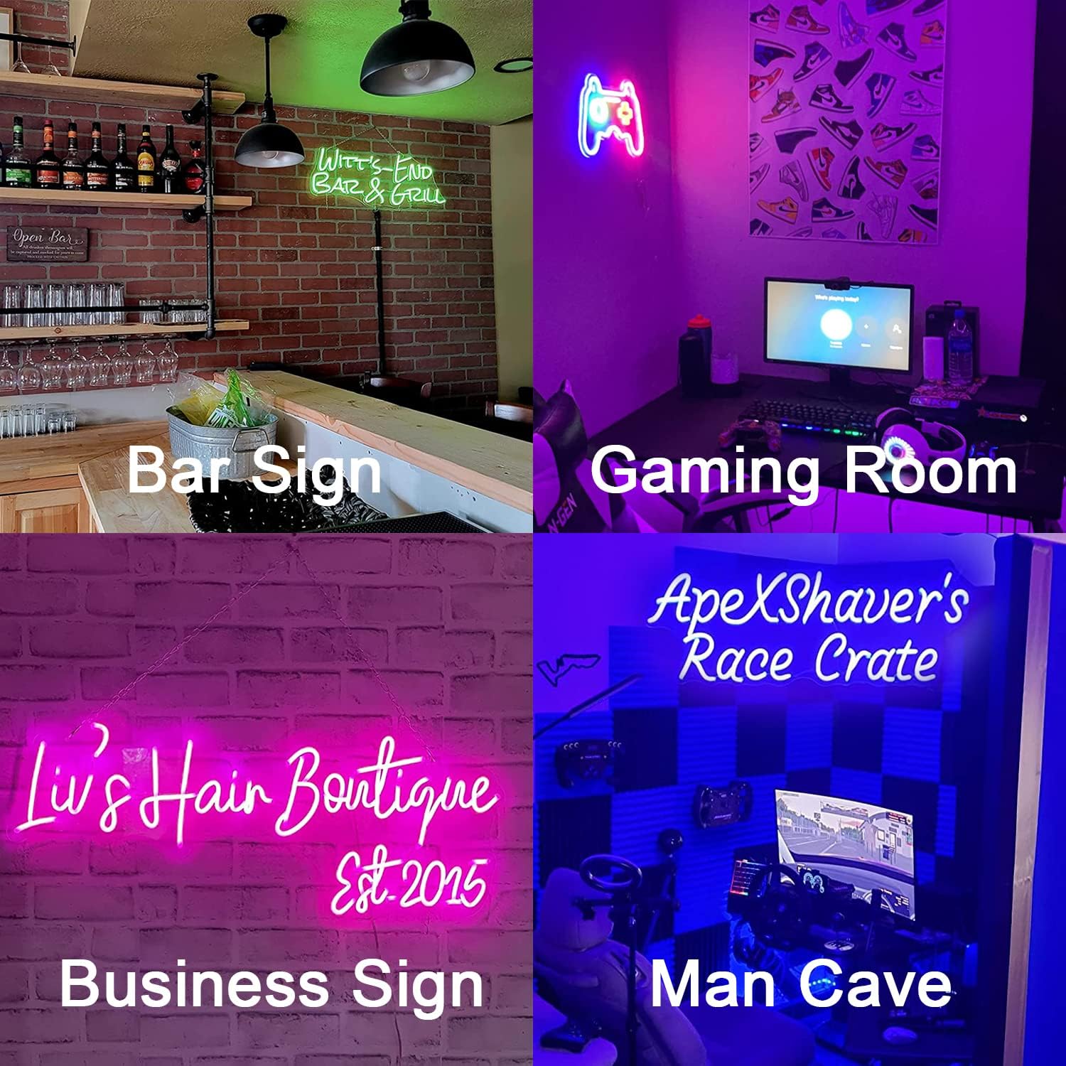 McIvan Custom LED Neon Signs, Large Personalised Neon Lights Sign for Wall Decor Wedding Party Birthday Gift Name Bedroom Home Man Cave Bar Game Room (1 Line Text 22"-55")