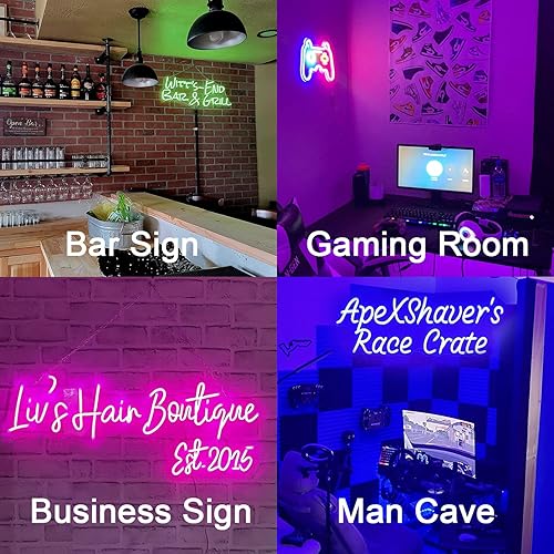 Miniatura 5 de McIvan Letreros de neón LED personalizados, letrero grande de luces de neón personalizadas para decoración de pared, boda, fiesta, cumpleaños,