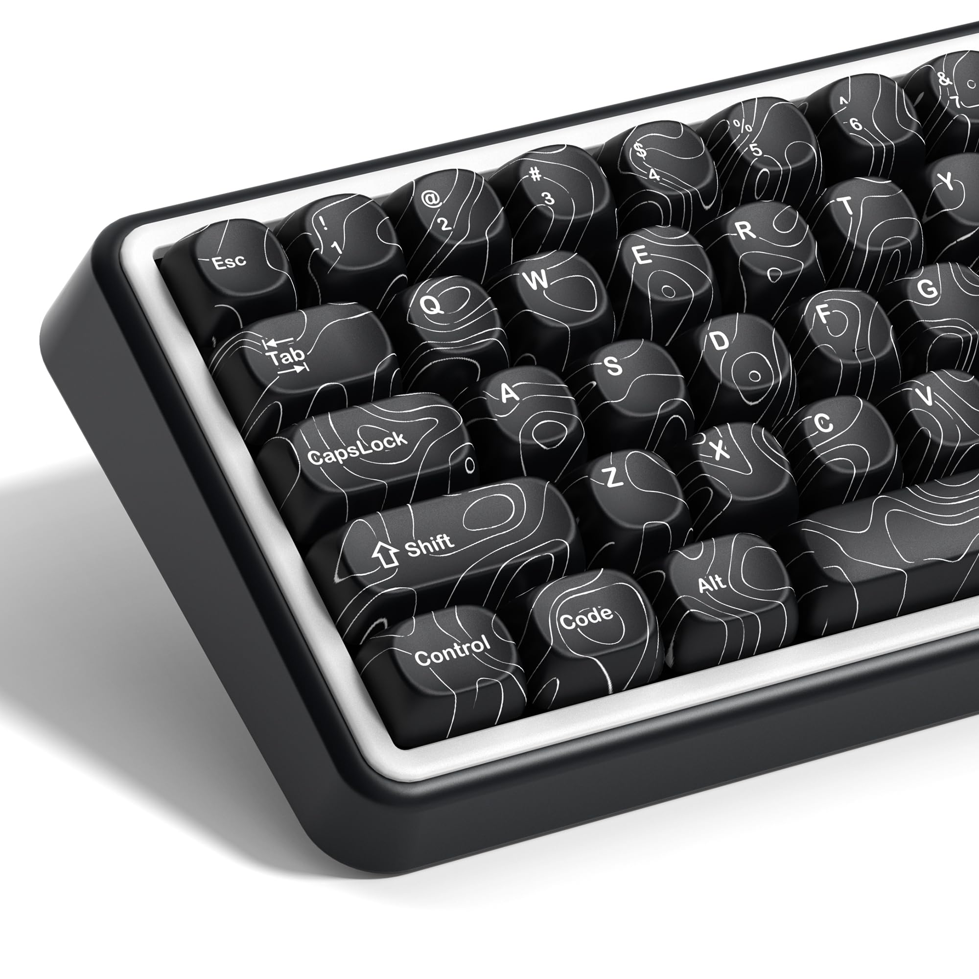 dagaladoo Black Keyboard keycaps,PBT keycaps Topographic