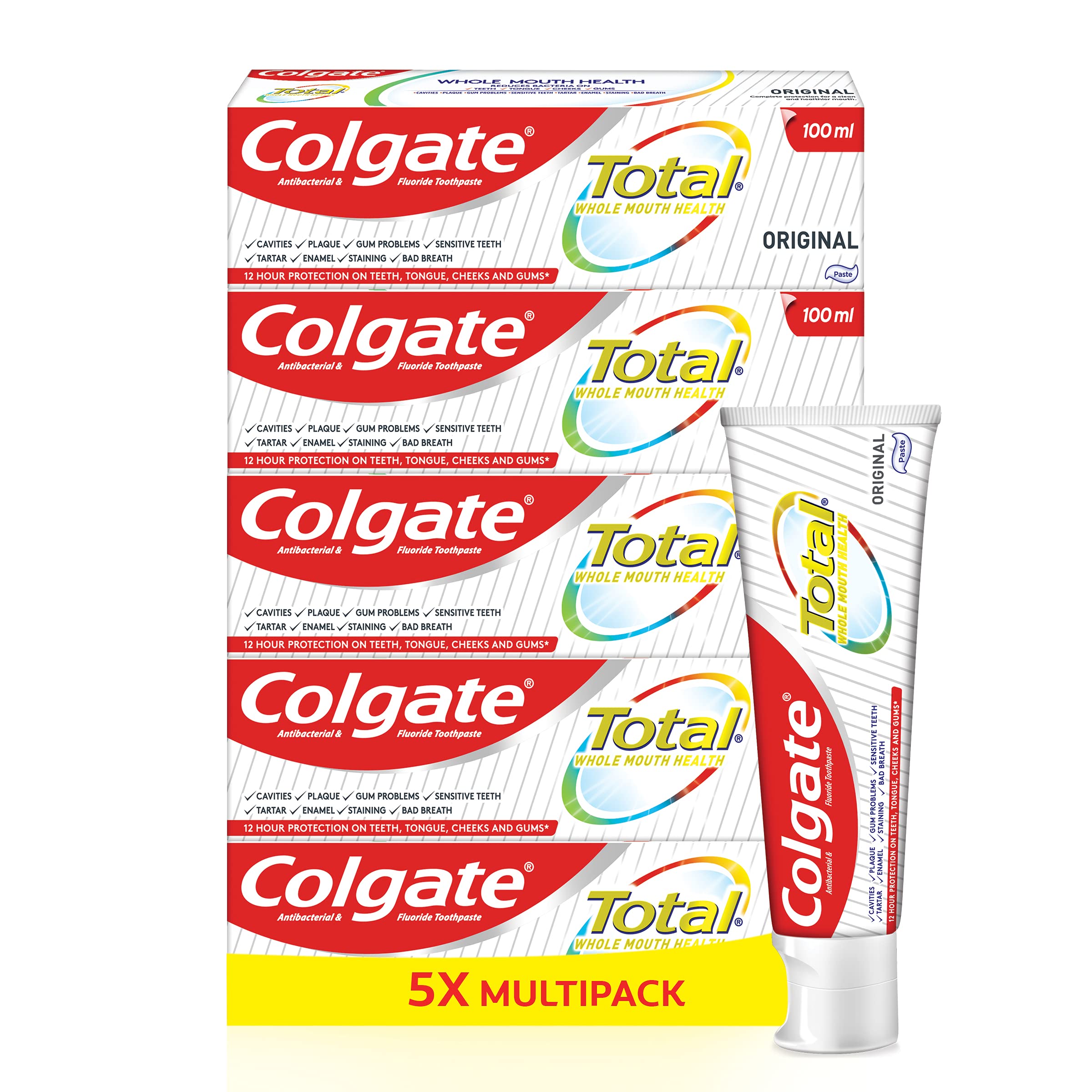 Buy Colgate Total Original Toothpaste Multipack 5x100ml, 24 hour