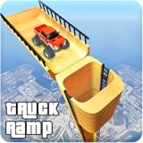 Extreme vertical ramp for monster truck drive in extreme monster truck driving.