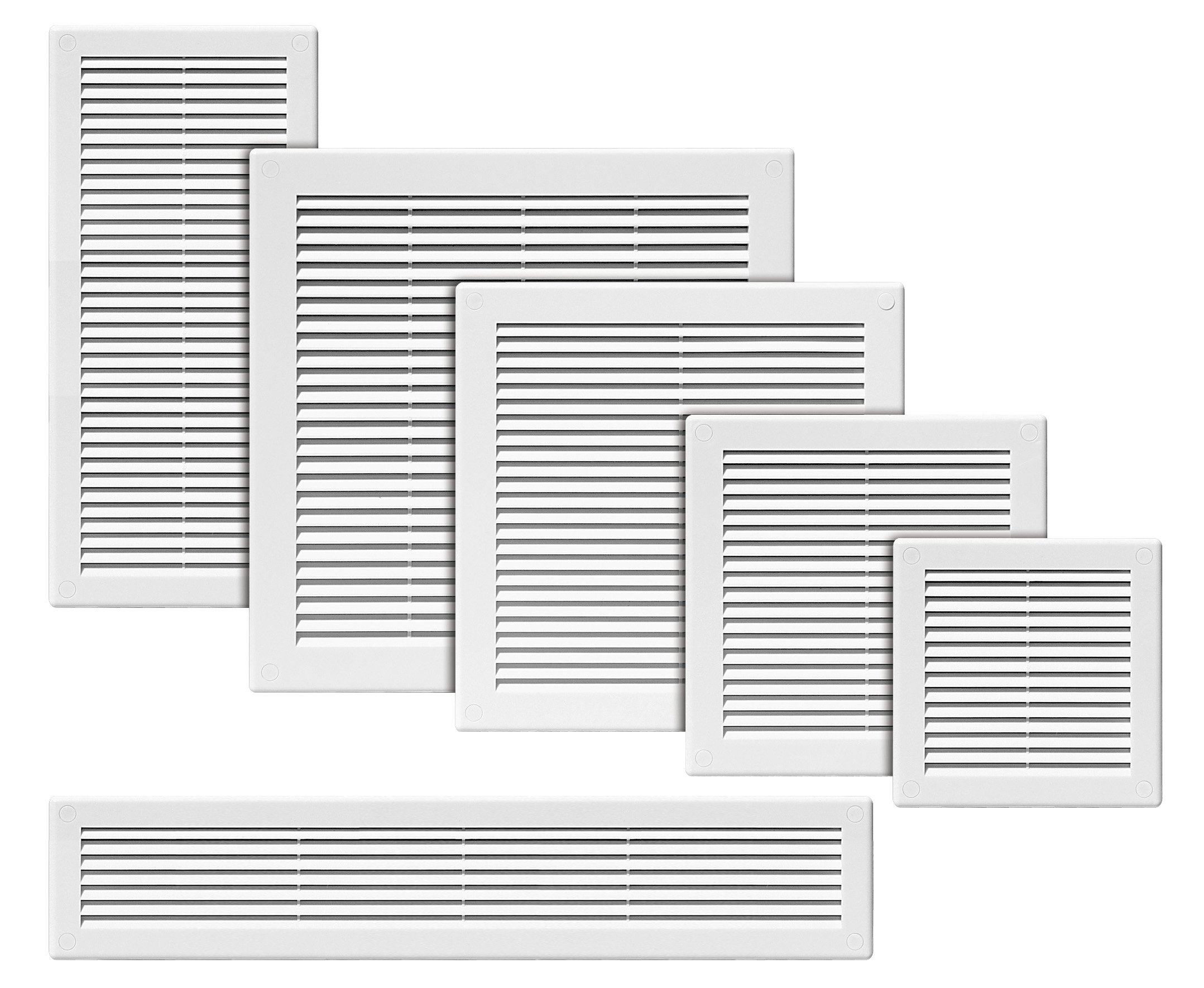 Ventilation Grille 200x200. White high quality plastic(TRU-5)