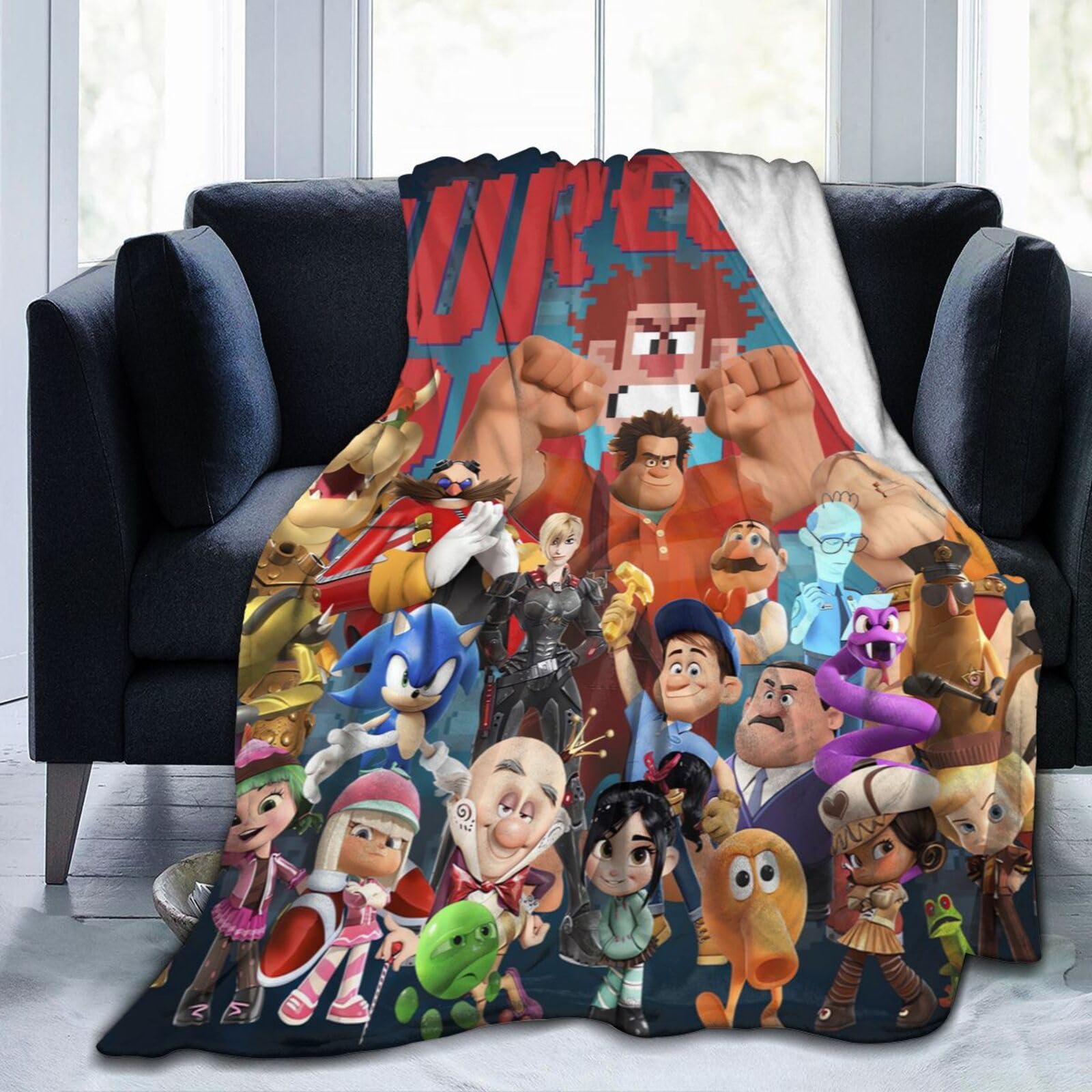 Movie Wreck-It Ralph Blanket Air Conditioner Quilt Blankets Cartoon Flannel Blanket Sofa Bed Beach Camping Soft Fuzzy Cotton Throw Blankets for All Seasons 40"x30"