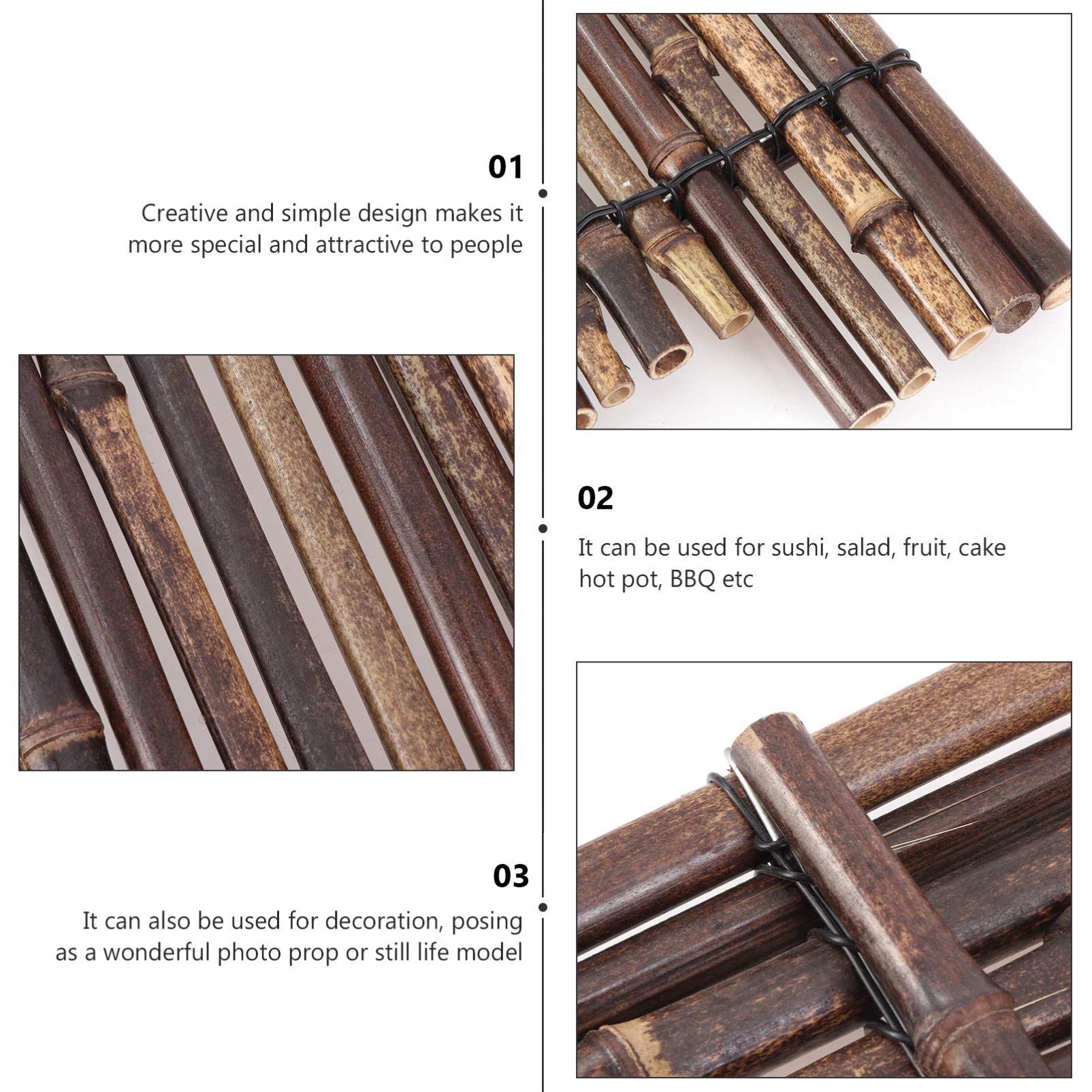 Cabilock 1pc Bamboo Rack Bamboo Plate Home Tableware Japanese Sushi Plate Dessert Plate Bamboo Food Container Hot Pot Dish Snack Dish Barbecue Plate Snack Plate Bamboo Dish