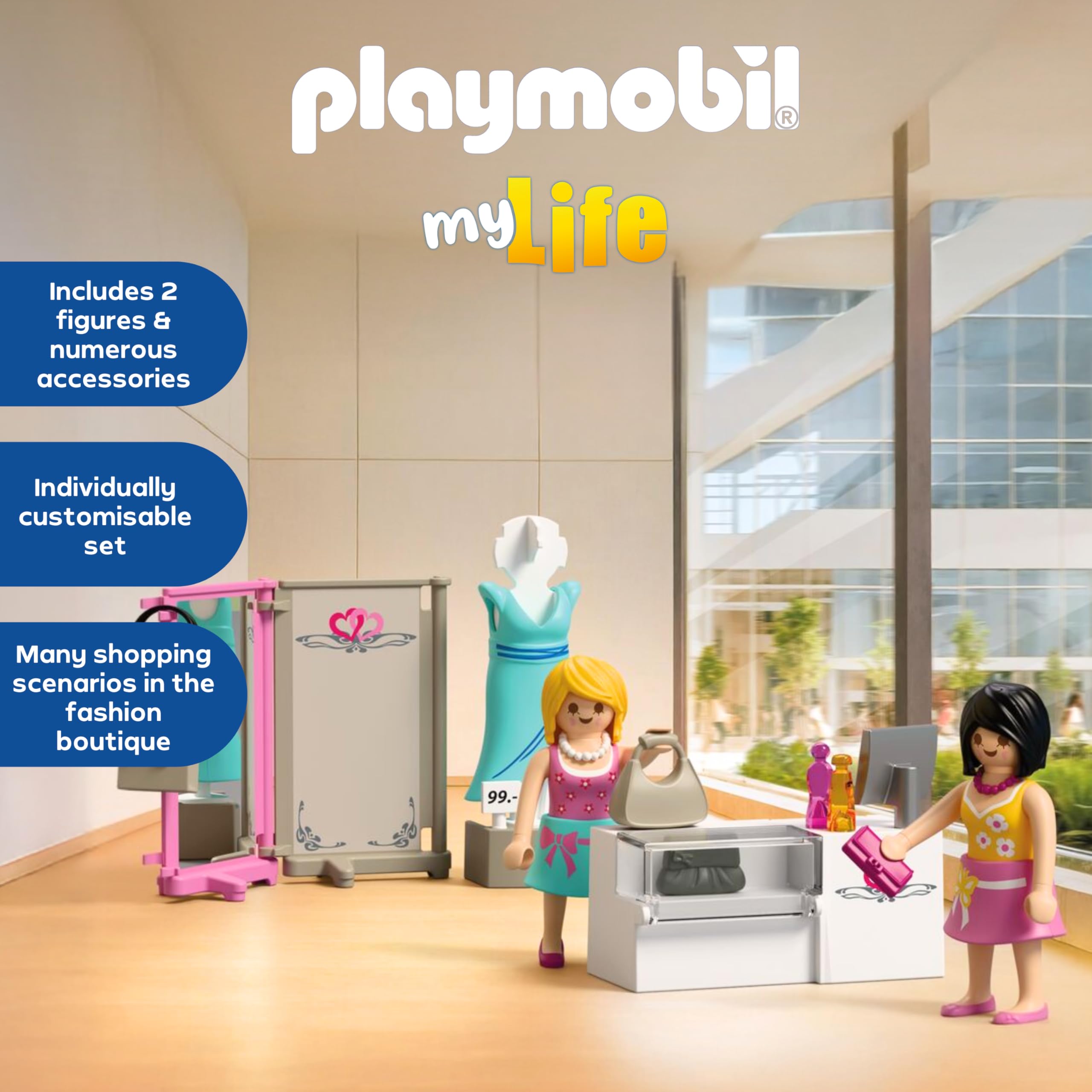 Playmobil MyLife Fashion Boutique, 2 figures with mannequin and sales counter, Promotes creativity - Image 3
