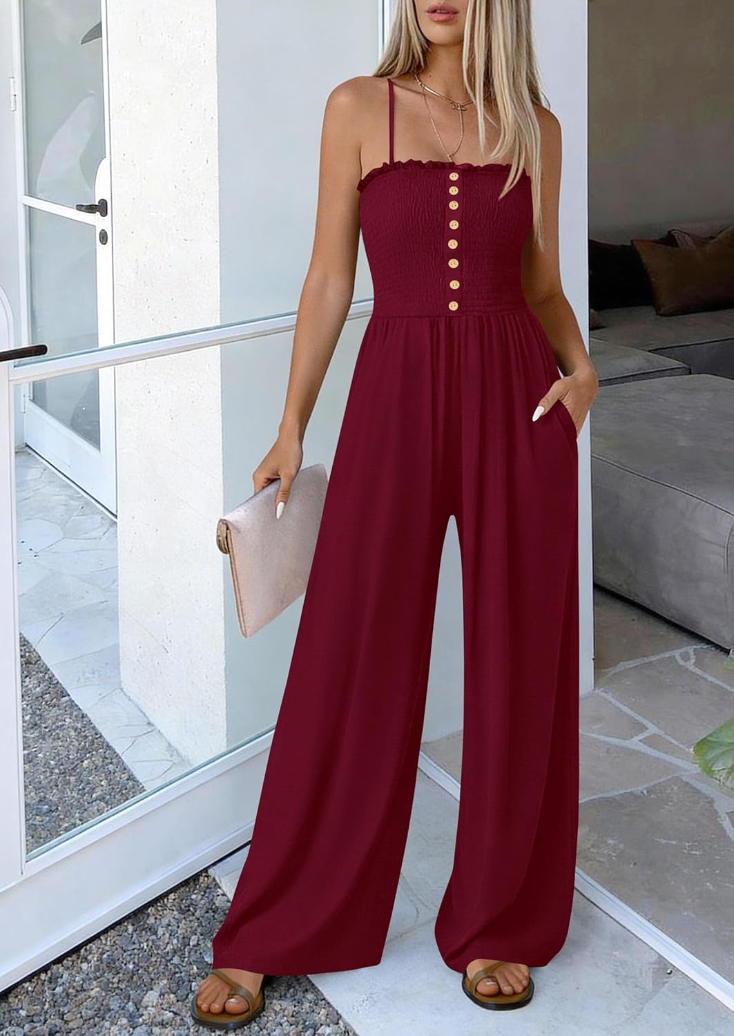 PRETTYGARDEN Jumpsuits for Women Dressy 2026 Summer Sleeveless Casual Wide Leg Rompers Spring Cruise Vacation Outfits - Image 4