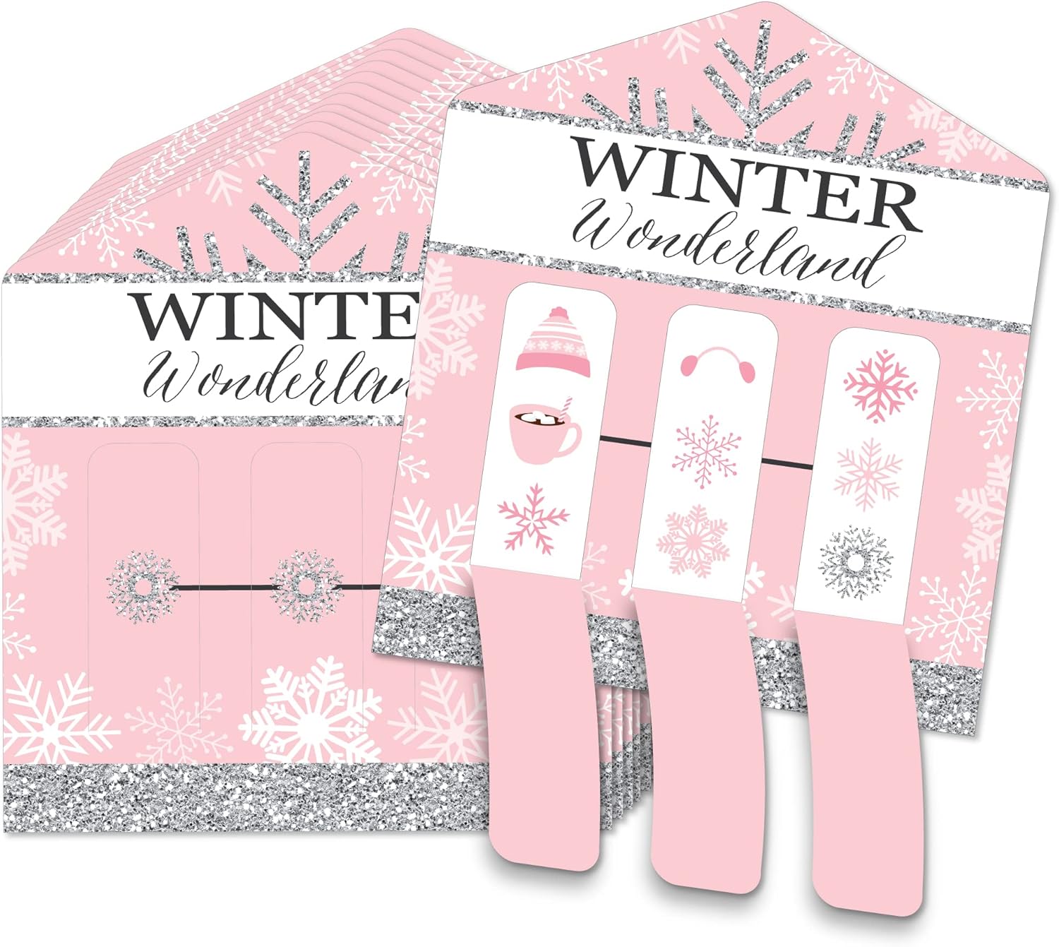 Big Dot of Happiness Pink Winter Wonderland – Holiday Snowflake Birthday Party and Baby Shower Game Pickle Cards – Pull Tabs 3-in-a-Row – Set of 12 Big Dot of Happiness Pink Winter Wonderland – Holiday Snowflake Birthday Party and Baby Shower Game Pickle Cards – Pull Tabs 3-in-a-Row – Set of 12