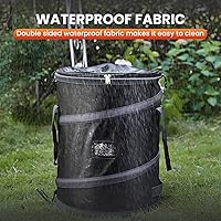 Vista 7 de Pop-Up Trash Bin with Removable Divider, Heavy Duty Bottom, Collapsible Storage for Camping, Laundry, Storage and Garden, Waterproof and Tear