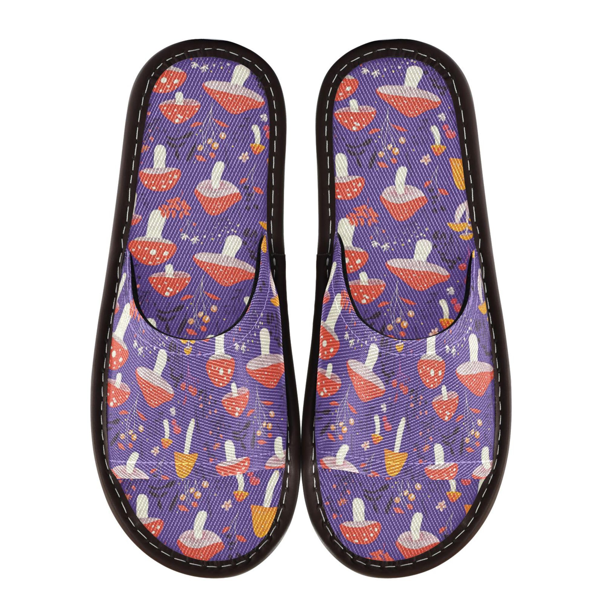 KLL Spa Shower Slippers Indoor and Outdoor Summer Cute Slip on Open Toe Home Shoes for Pool, Hotel, Travel 5.5-6 Red Mushrooms Termitomyces Albuminosus