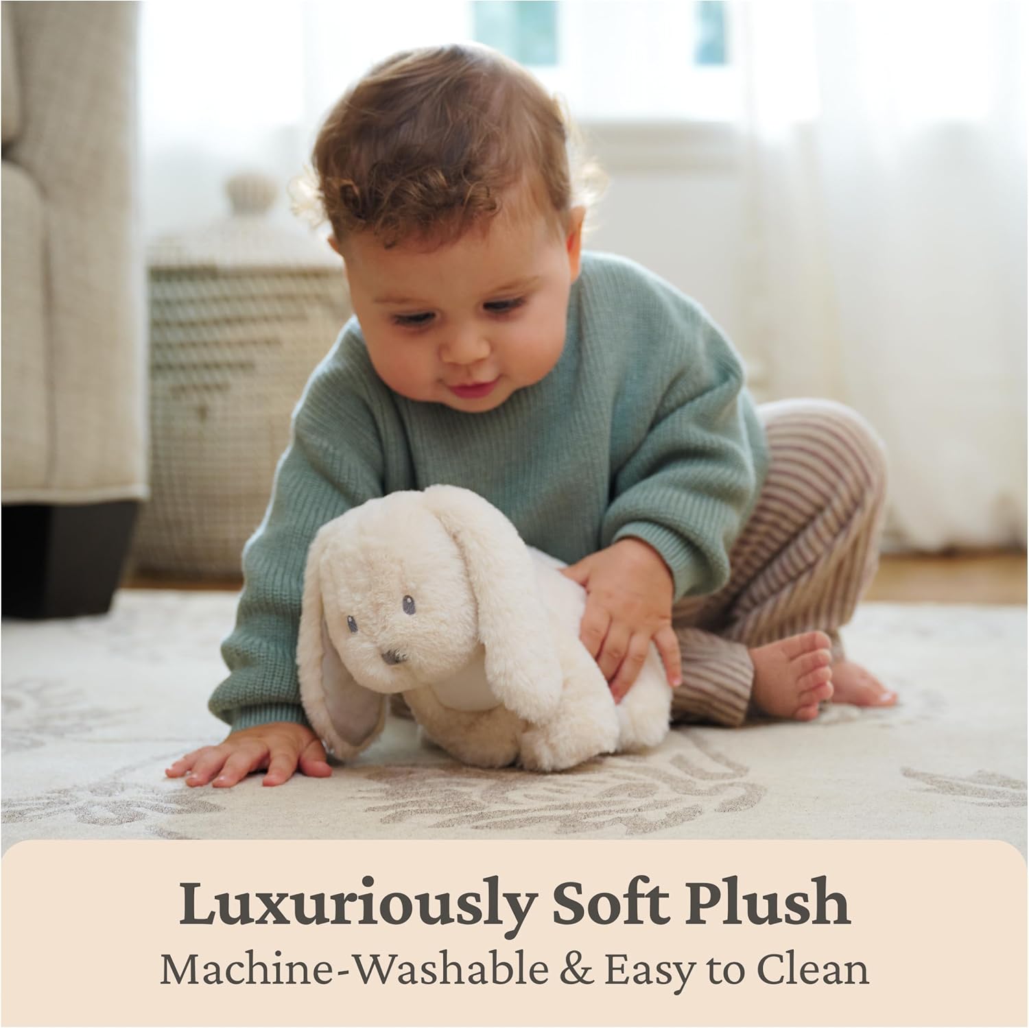 GUND Baby Clover Bunny Plush, Bunny Stuffed Animal for Babies and Toddlers, Cream, 10”