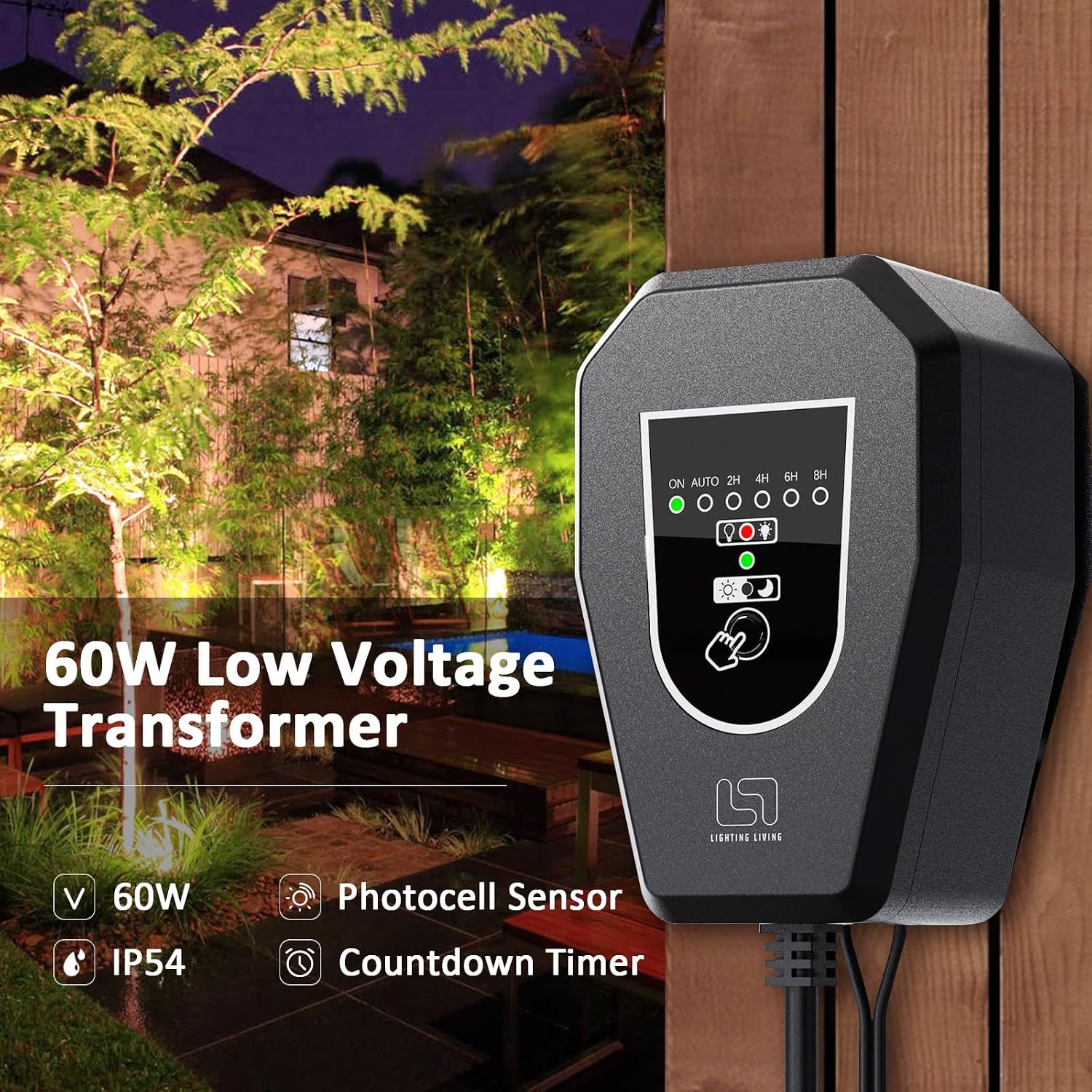 8PK Low Voltage Path Lights 1.1W 32 Lumen Pathway Lighhts with 60W Landscape Lighting Outdoor Transformer 120V AC to 12V AC