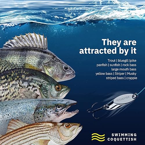 Miniatura 28 de THKFISH Señuelos de pesca, cucharas de pesca, señuelos de trucha para trucha, lucio, lubina, lucioperca, lucioperca, 0.12 oz(1/8 oz), 0.19 oz