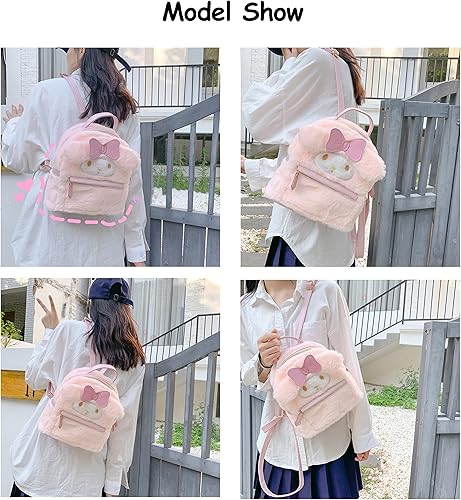 Miniatura 3 de WINIFRED Lindas mini mochilas de felpa para niñas, mochila escolar de dibujos animados de animales kawaii, mochila escolar para estudiantes, bolsa