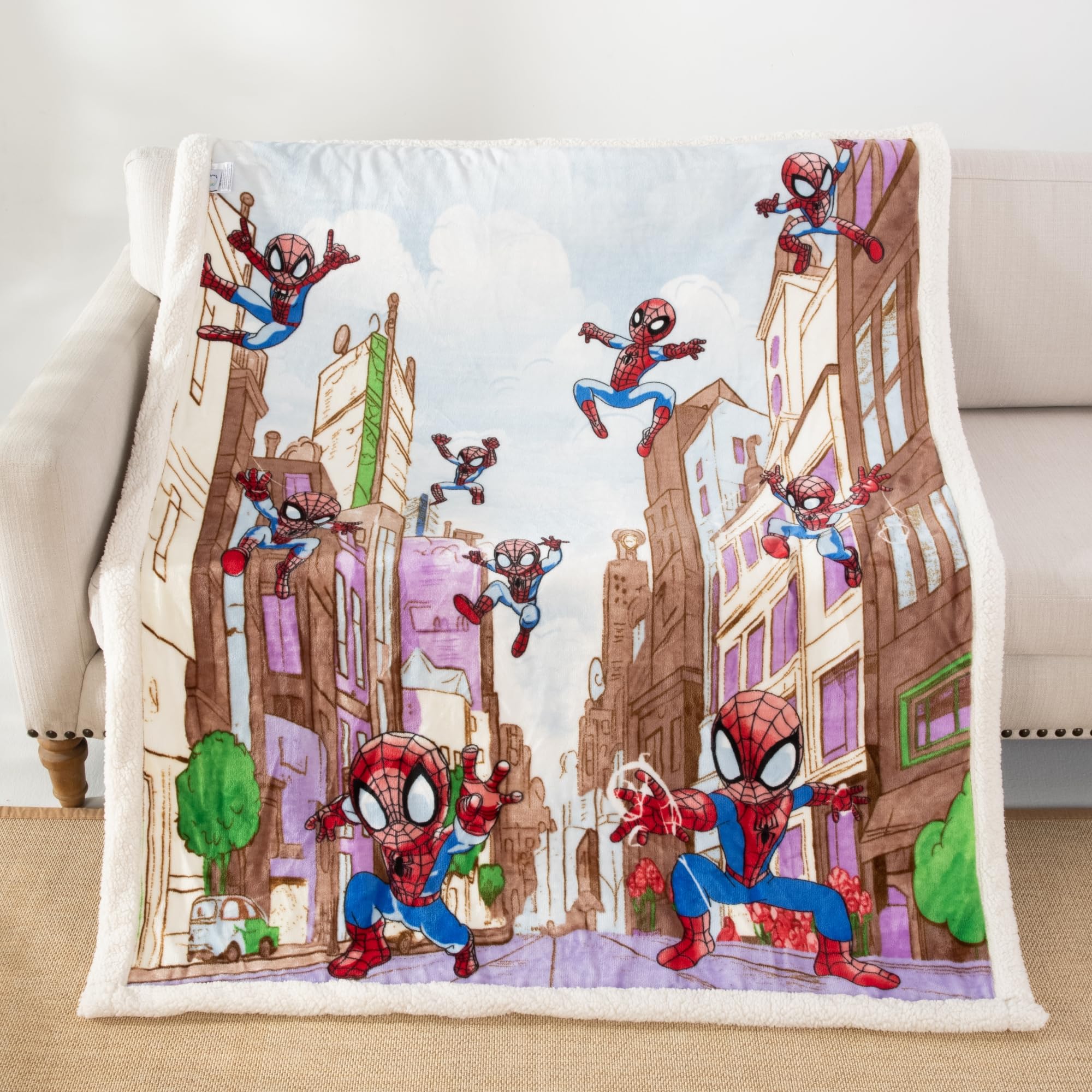 Spiderman Throw Blanket, Kids Super Soft Fuzzy Plush Sherpa Furry Fleece Throw Blanket 50 x 60 Inches Boys Girls Gifts