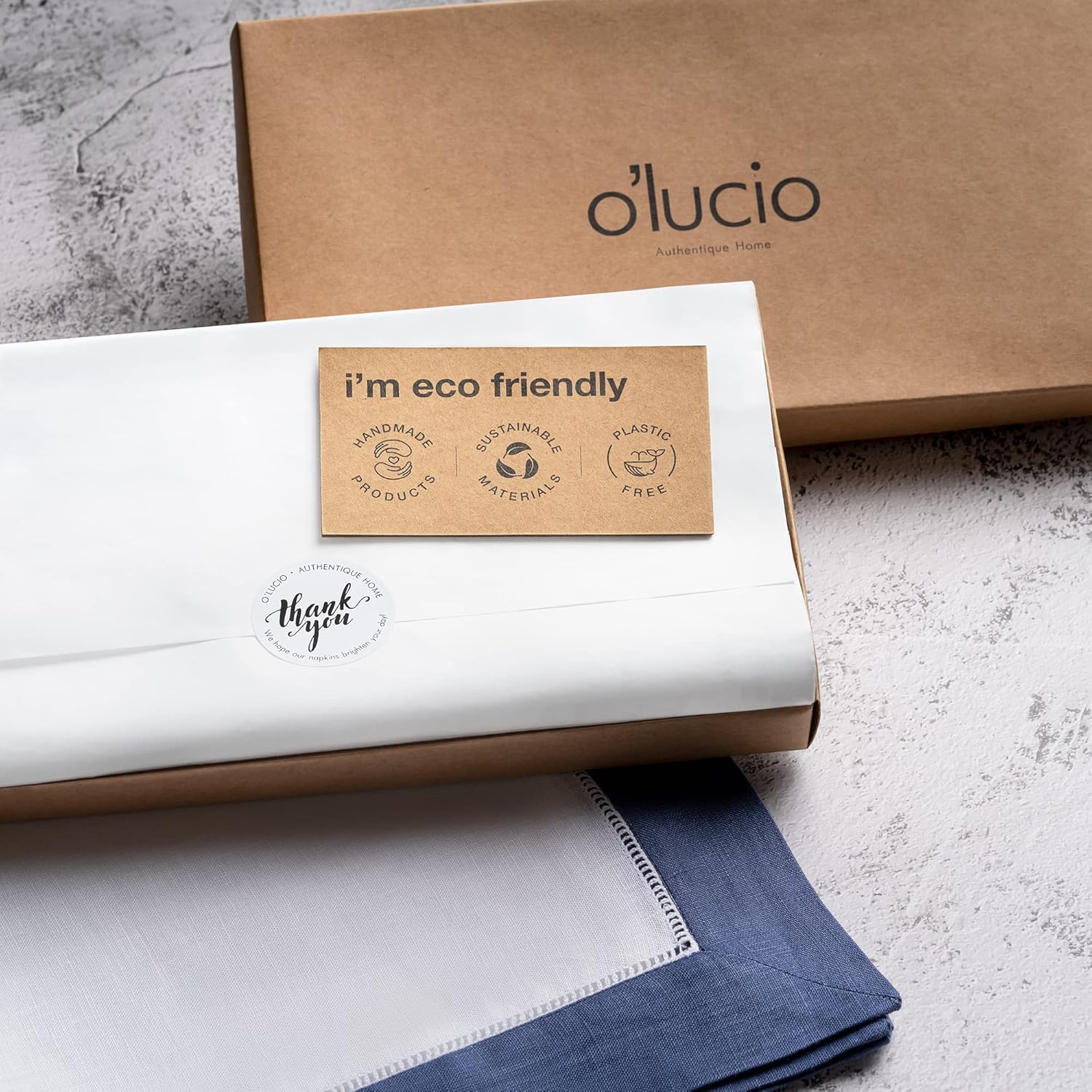 Linen Napkins 20 x 20 inch - 100% Pure Linen White and Navy Blue Dinner Napkins Set of 4 - Hemstitch Napkins Cloth Washable for Winter, Easter and Spring Decor