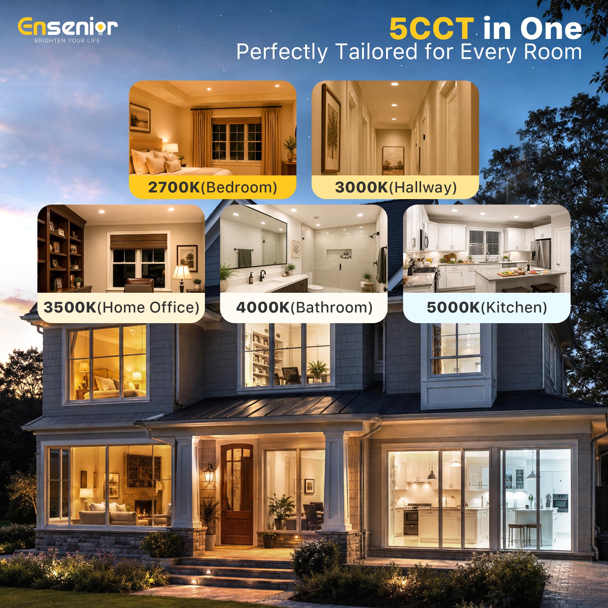 Ensenior LED Recessed Lights - 12 Pack -2