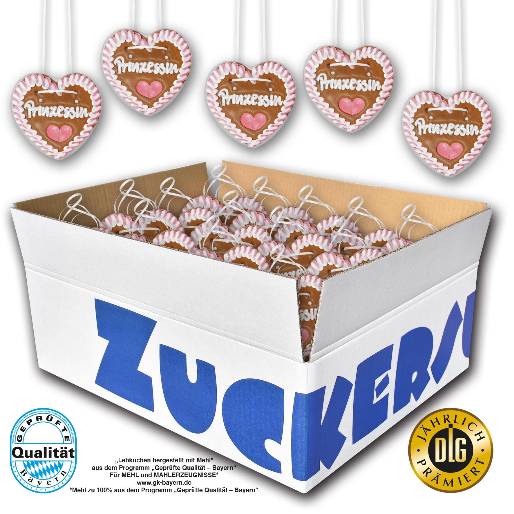 20 corazones de pan de jengibre con inscripción en inglés "Princesa" 10 cm de alto / 40 g de peso. Corazones frescos de Oktoberfest de Múnich. Corazones de pan de jengibre comprar barato | Pastelería