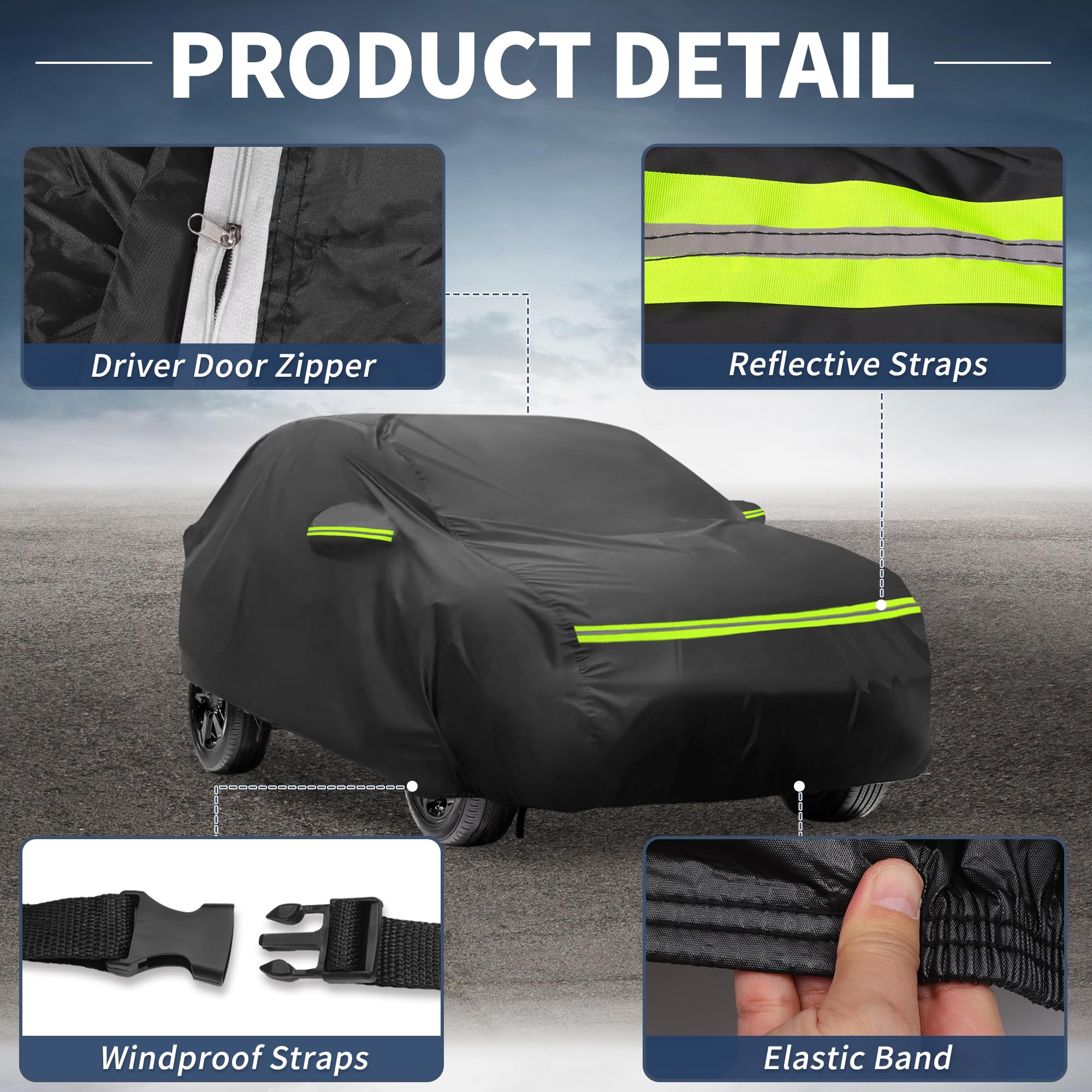 A ABSOPRO Housse Voiture Pour Peugeot 5008 2017-23 210D-Pu