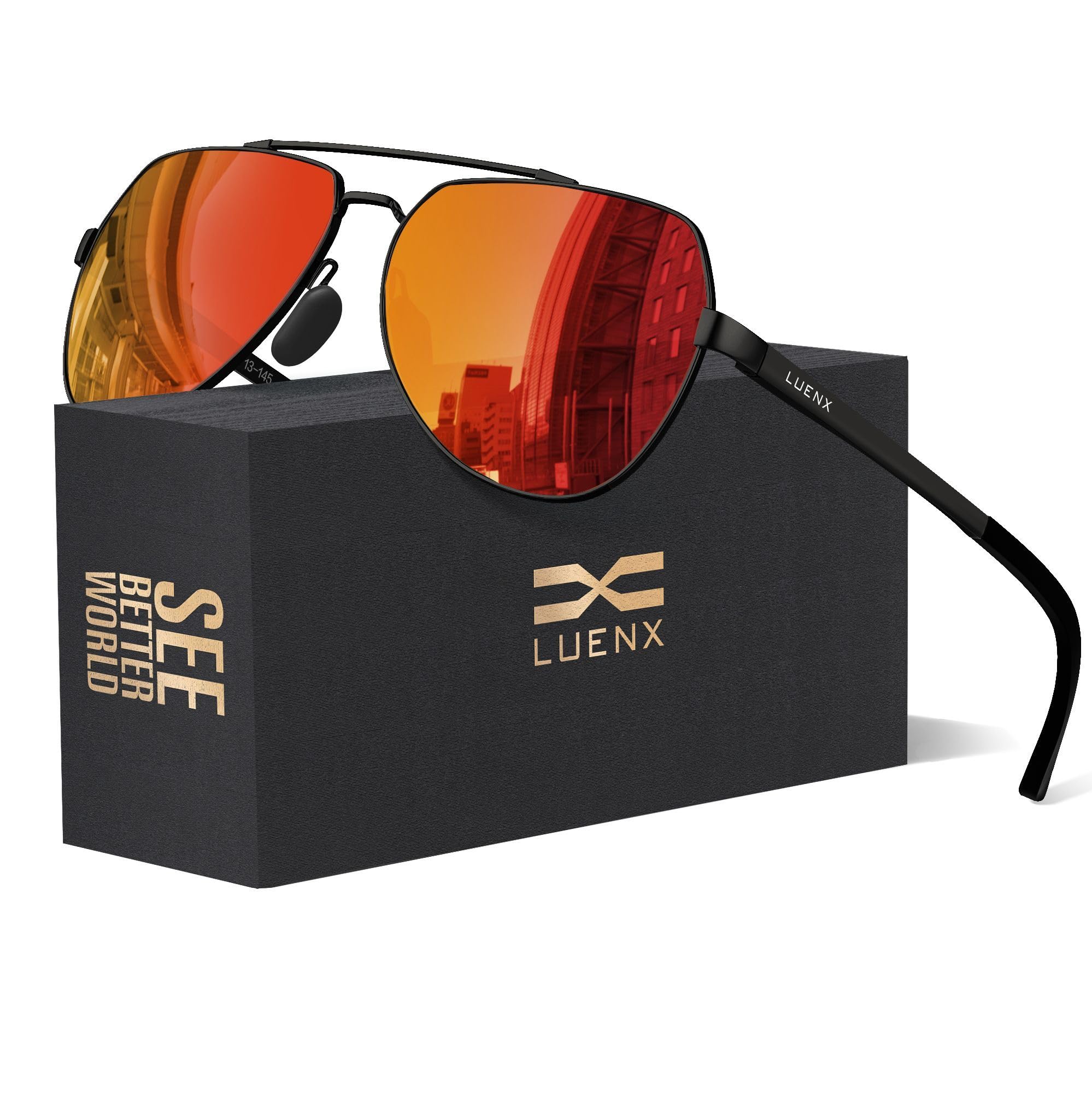 Aviator Sunglasses for Men Women Polarized New Shades Large Metal Frame - UV 400 Protection