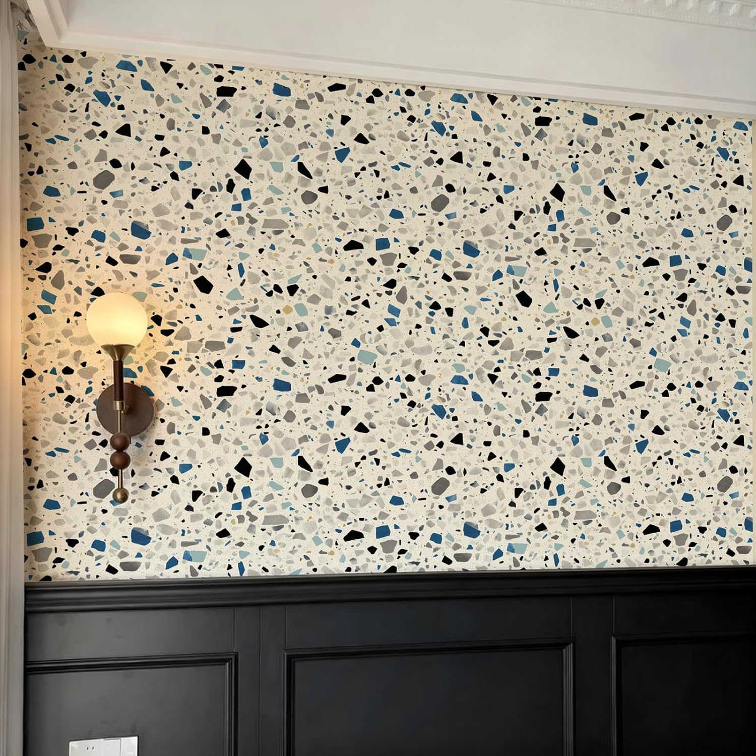 Stickorama Modern Terrazzo Peel and Stick Wallpaper Self Adhesive Removable Waterproof 17.72" x 236.2'' Sleek Minimalist Speckled Mural Renter Friendly for Bedroom Living Room Study