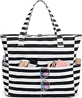 LEDAOU Waterproof Sandproof Beach Tote Bag for Women - Zipper Closure, Wet Pocket, 36L Large Capacity for Pool, Gym, Travel, Grocery