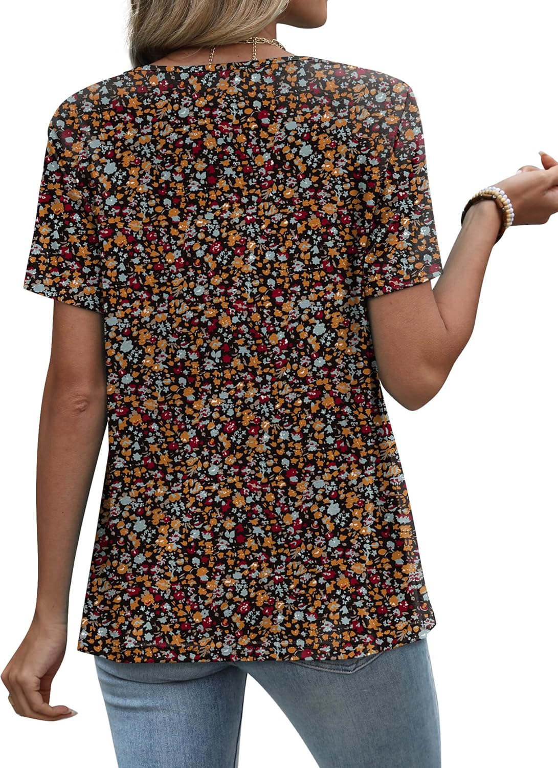 WIHOLL Womens Tops Short Sleeve Lace Shirts Summer Spring Tops Boho Trendy Beach Vacation Clothes Loose Fit - Image 5