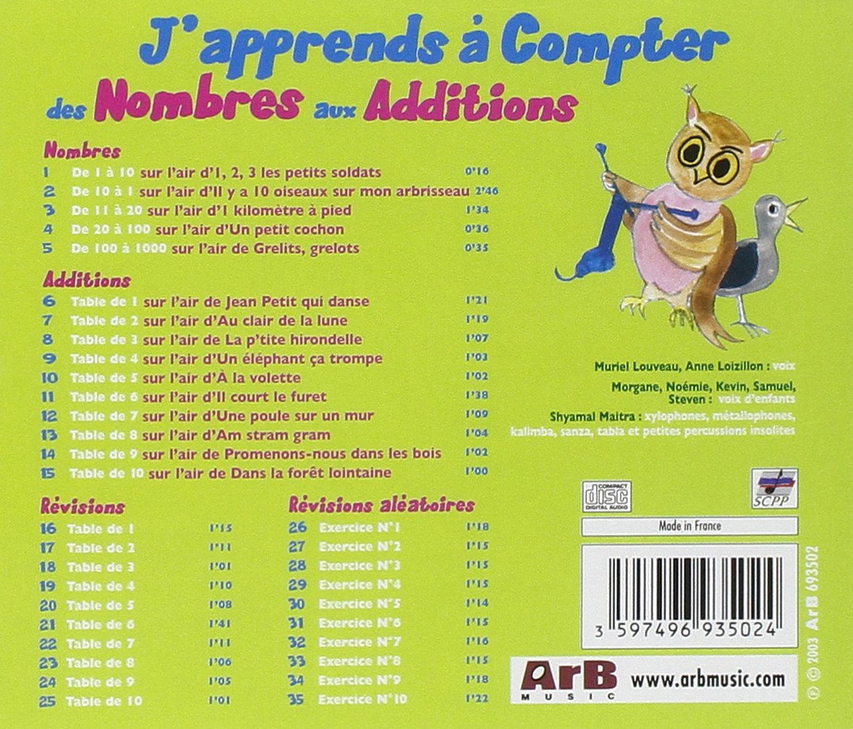 J'apprends à compter des nombres aux additions