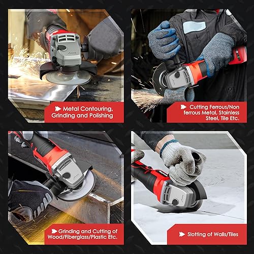 Miniatura 5 de Amoladora angular inalámbrica para batería Milwaukee de 18 V, velocidad variable de 8500 rpm, sin escobillas, amoladora angular de 4 12 pulgadas